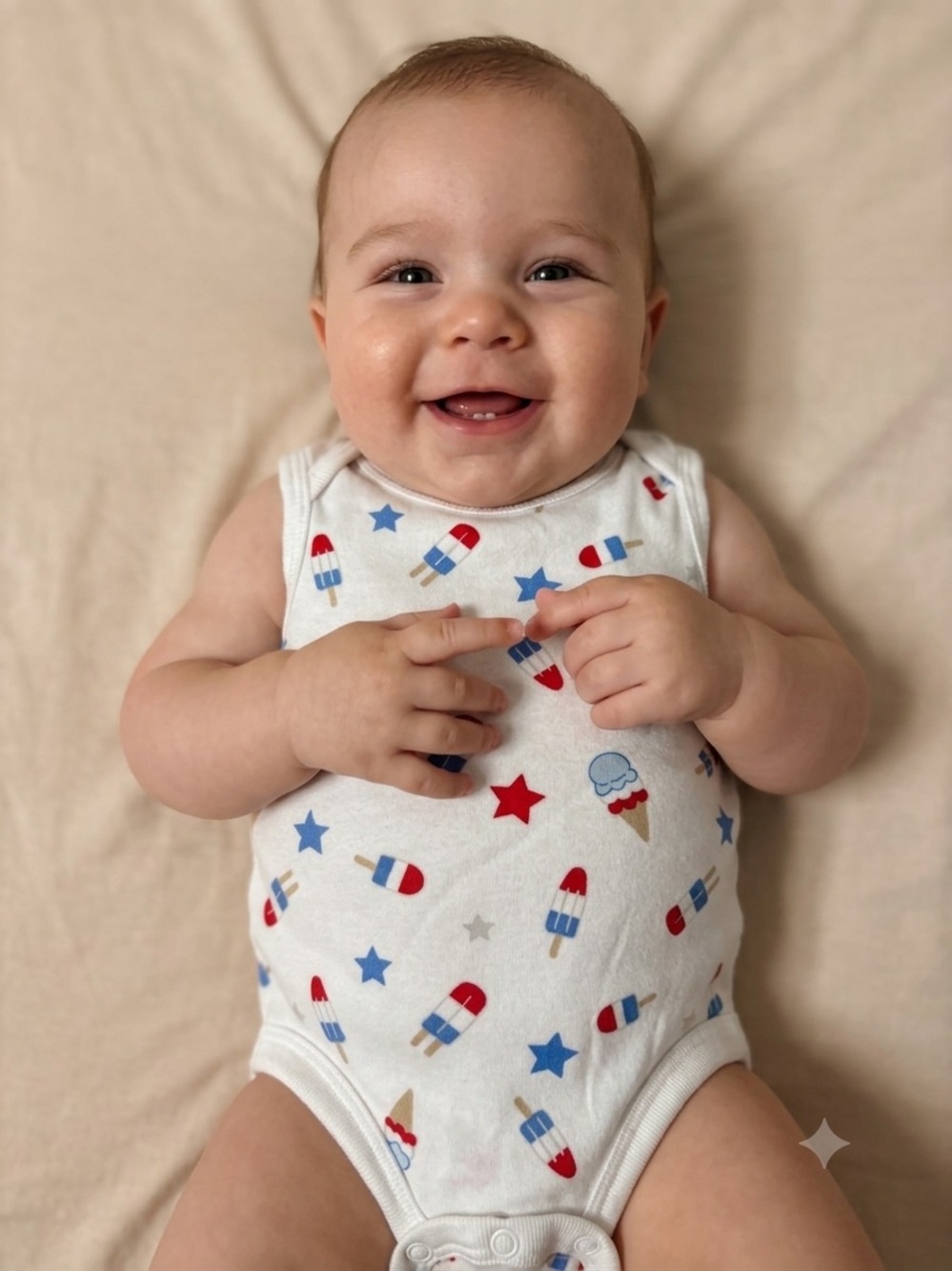 🎉 (0-3m) Baby Patriotic Popsicle Tank Bodysuit